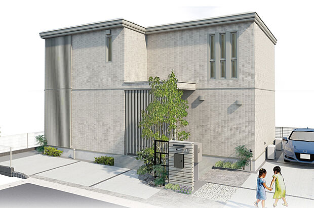 【【価格改定】No.6／外観イメージ】※外構・植栽は実際と異なる場合があります。自動車、自転車は販売価格に含まれません。