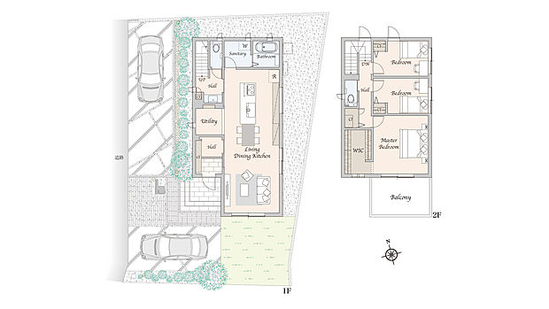 【3LDK＋ウォークインクローゼット】※外構・植栽は実際と異なる場合があります。自動車、自転車は販売価格に含まれません。間取りに記載された家具類は一部を除き販売価格に含まれません。