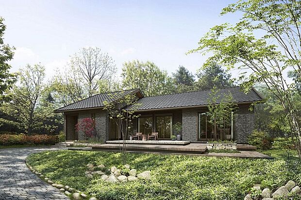 【【商品ラインナップ：木質系】グランツーユー～平屋～】存在感がありながらも自己主張しずぎない、上品で飽きのこない佇まい
※セキスイハイムの代表外観です。お客様のご希望に合わせて商品タイプをお選びいただけます