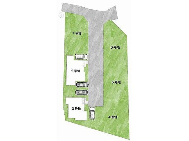 【間取図（平面図）】【区画図】道路：東向き・幅員3.4m土地面積：142.58平米～159.31平米