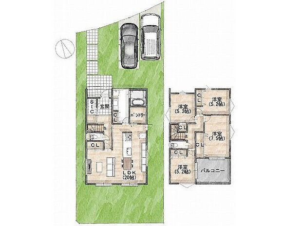 建物プラン間取:4LDK 建物プラン面積:113.85m2 建物プラン価格:1480万円 -