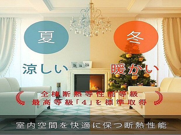 【その他】◆断熱性能◆　冷暖房のエネルギー消費が少なく、温度差も小さく、結露が発生しにくい、全棟断熱等性能等級 最高等級「４」を標準取得。気密性にすぐれた住宅で、快適で省エネルギーな生活を送ることができます。