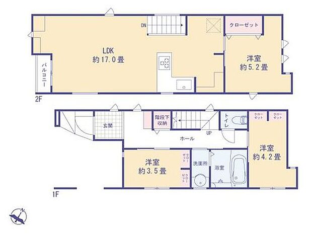 5980万円、3LDK、土地面積68.3m2、建物面積86.67m2 間取図。
