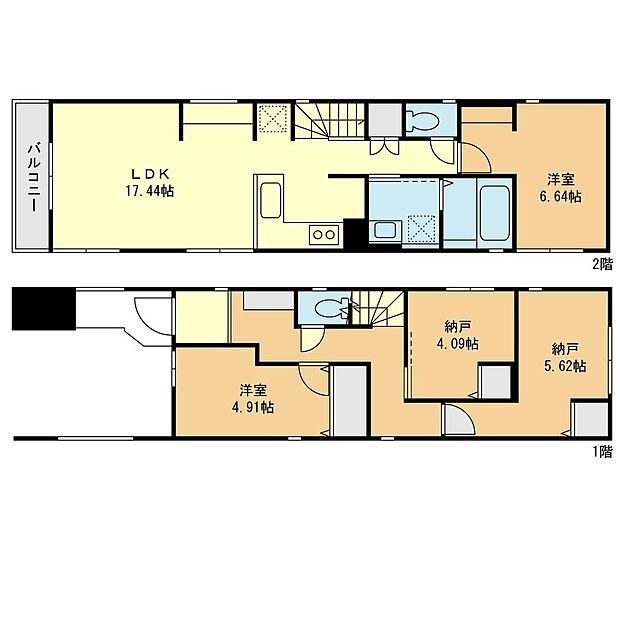 【2LDK+2S】間取図