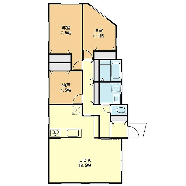 【2LDK+S】C棟間取図
