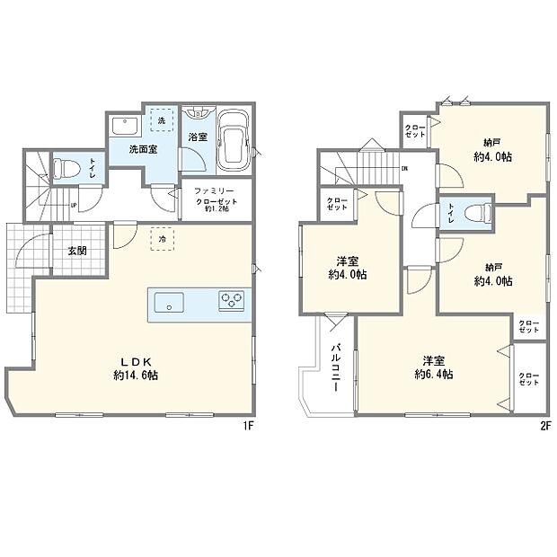 【2LDK+2S】間取図(B棟)