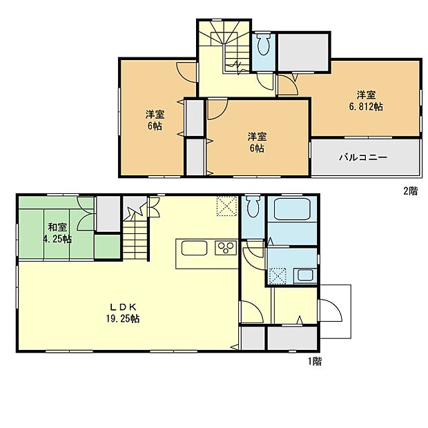 【4LDK】1号棟間取図