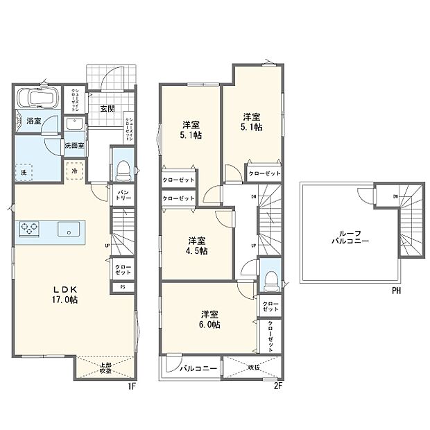 【4LDK】16号棟間取図