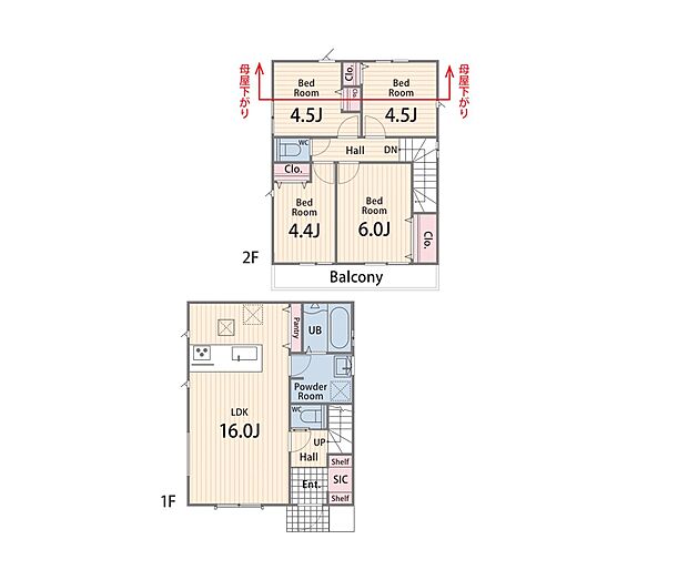 【4LDK】1号棟間取図