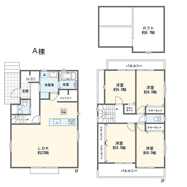 【4LDK】A棟間取図