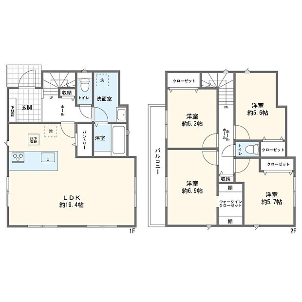 【4LDK】3号棟間取図