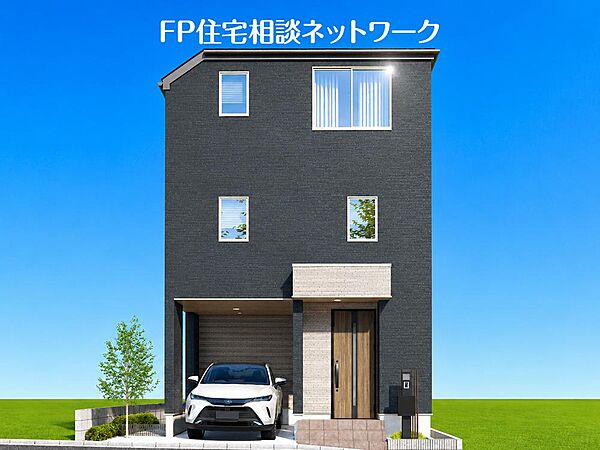 黒を基調に個性を演出。クールな印象の中にあたたかみを感じさせるデザイン。青空を背景に凛と立つスタイリッシュな外観が、住まう人に誇りを与えてくれます。  ◇外観◇