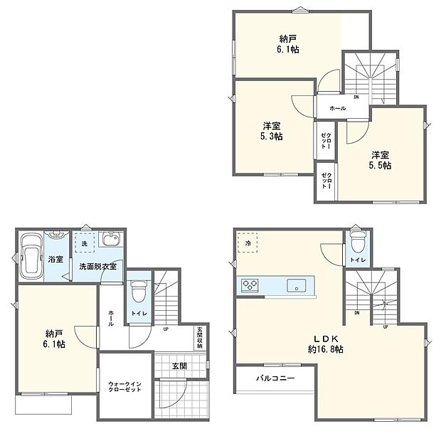 【2LDK+2S】B号棟間取図