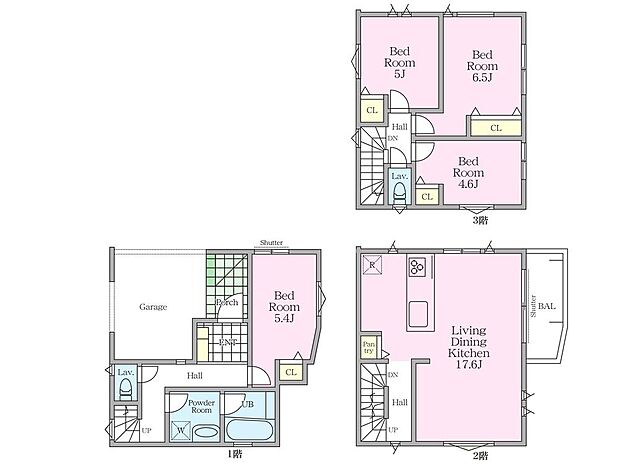 【4LDK】間取図1号棟