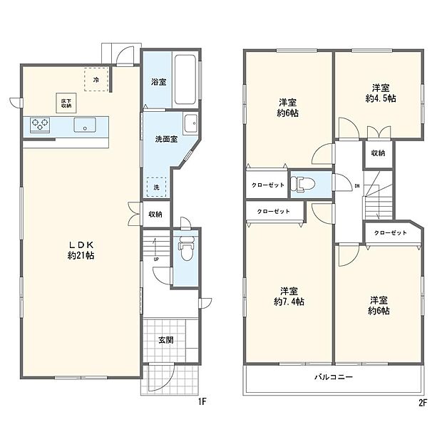 【4LDK】2号棟間取図