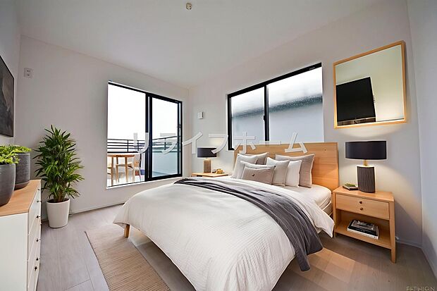 一人ひとりの大切なプライベート空間。ゆとりある広さで、一人の時間をゆったりと過ごせる安らぐお部屋になるはずです。※本画像はAIがCGで家具作成しております。（３号棟）