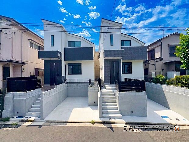 ■Appearance■一戸建てを中心とした街並みが整然と続き、周辺は高い建物が建っていないので、採光や開放性に恵まれ、空が広く緑の多い閑静な趣を感じる環境です。