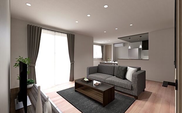 【リビング│No.12 Image】ダイニングと繋がるリビング。お子様が遊ぶ様子を見守りながら、ソファで一息。休日は家族で映画鑑賞も。