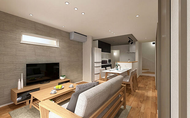 キッチンからリビング・ダイニングまでが一直線で見渡せるレイアウトを採用しており、お料理中もご家族との会話が弾みます。