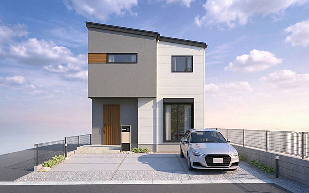 【No.5】並列3台駐車可能な広々としたカースペースも備えた、デザイン性と実用性を兼ね備えた一棟です。