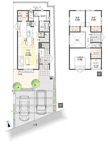 ストレートなLDKが家族を温かく包む家。18.2帖の広々LDK＋吹き抜け。直線的な空間づくりをしているので、より広く感じられます。 