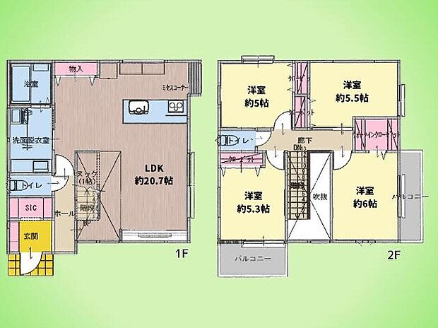 (1)、価格5480万円、4LDK、土地面積186.62m2、建物面積103.71m2