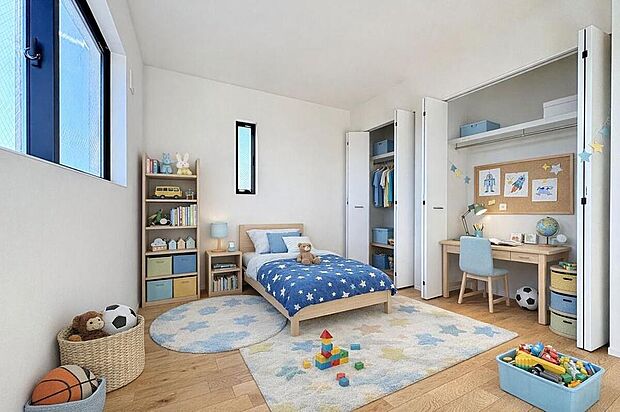 【リビング以外の居室】子ども部屋としても十分な広さがあり、成長に合わせて長く使える空間です。※実際の室内写真をもとに、家具の配置例をCG合成しております