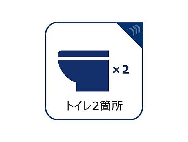 【トイレ2か所】2カ所のトイレが、家族の朝にゆとりを。順番待ちのストレスをなくすだけでなく、来客時も気兼ねなく使えます。