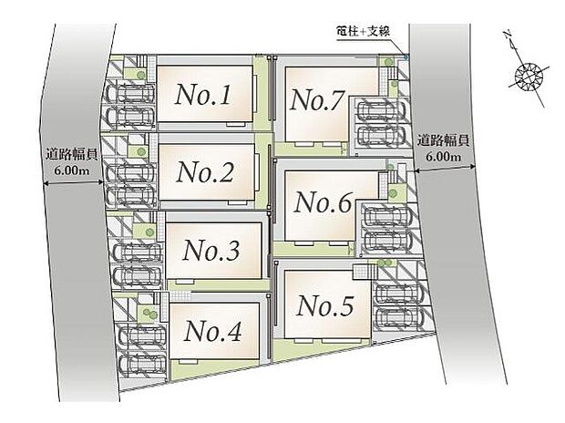 【全体区画図】【全7邸×車2台可】ゆとりの新百合ヶ丘ライフ