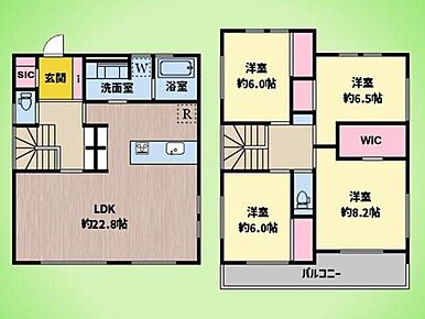 広々約22.8帖LDKに全居室6帖以上を確保。家族の時間も趣味も充実する、開放感と温かみのある快適な住まいです。 