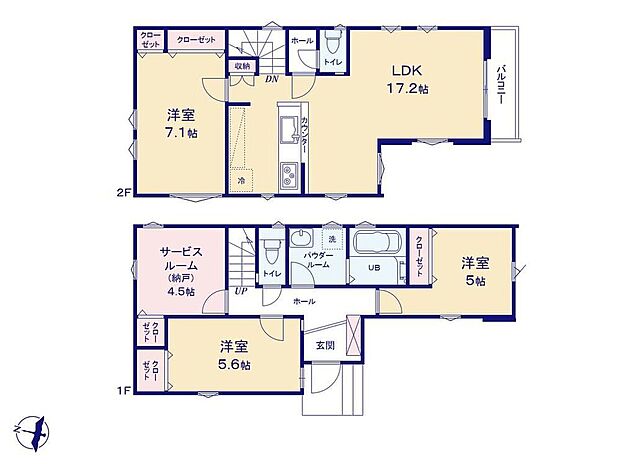 (1号棟)、価格4299万円、3LDK+S、土地面積82.79m2、建物面積92.08m2 
