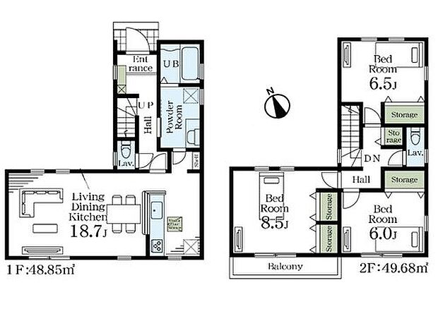 (6号棟)、価格3580万円、3LDK、土地面積158.76m2、建物面積98.53m2