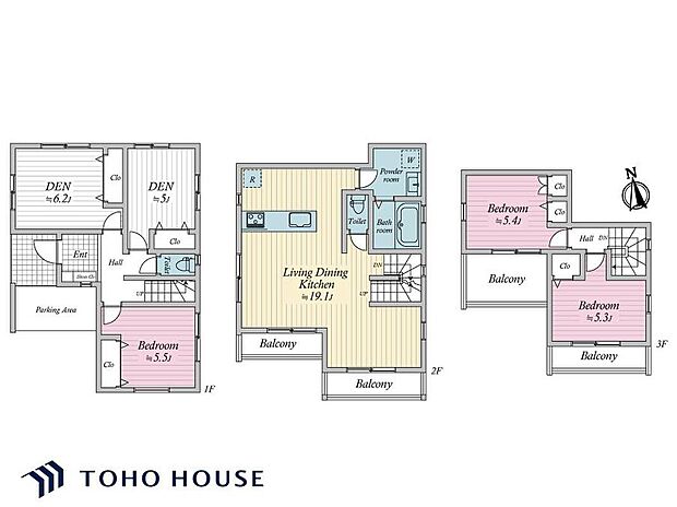 (1号棟)、価格6180万円、3LDK+2S、土地面積83.4m2、建物面積118.77m2