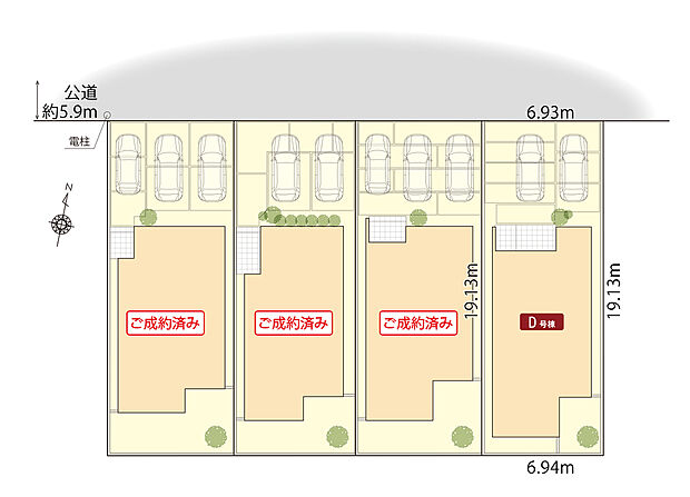 配置図　並列2台駐車可能！