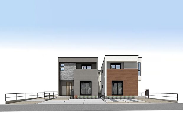 守山区西城の家　外観パース　左：D号棟、右：C号棟

物件完成いたしました！現地ご案内可能です。
お気軽に「0120-776-133」へご連絡下さい。

