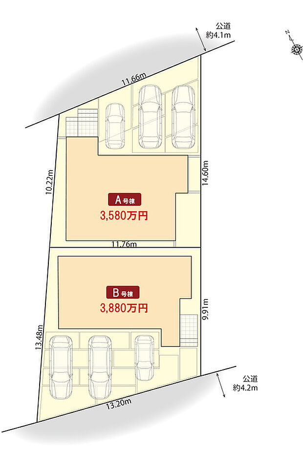 急な来客にも安心の駐車スペース3台有り!(車種によります)