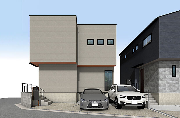 外観パース(A号棟)
並列2台駐車可!