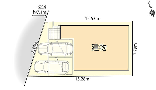 区画配置図　並列駐車2台可