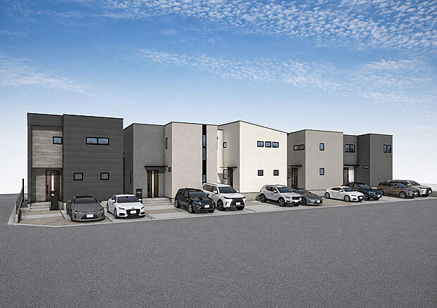 注文住宅から生まれたこだわりの住まい。アクセントのある外観、室内も洗練されたデザインで設計しています。間取りにもこだわり、目的ごとに分けられるよう収納スペースを各所に配置しています。