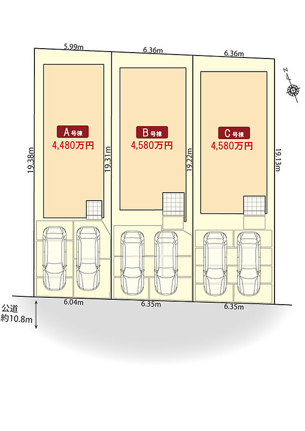 区画配置図　並列駐車2台可