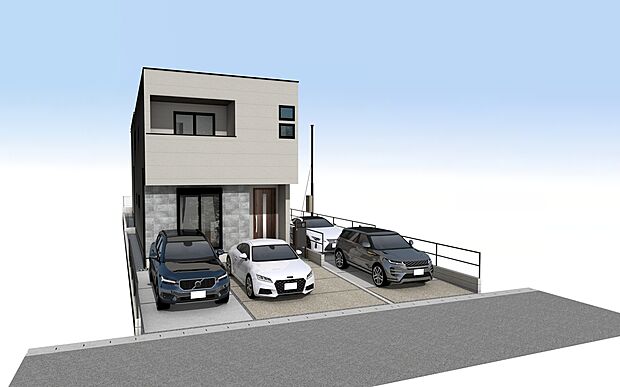 【外観パース A号棟】■未完成物件の為、モデルハウスへのご案内も致します。お気軽にお問合せ下さいませ。