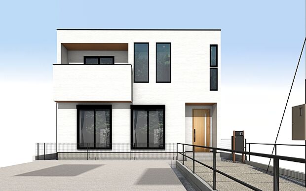 【外観パース B号棟】■未完成物件の為、モデルハウスへのご案内も致します。お気軽にお問合せ下さいませ。