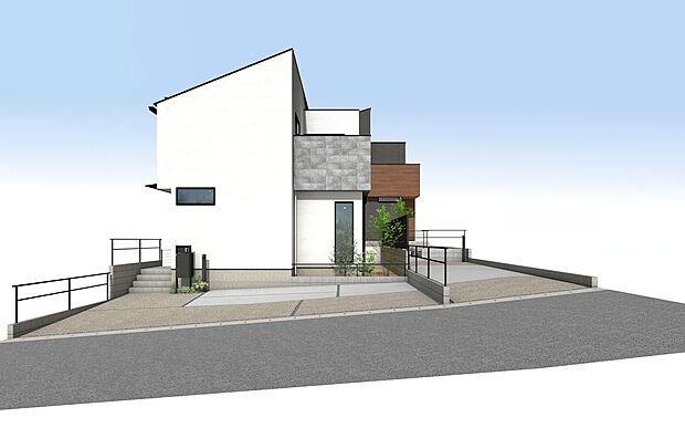 【外観パース】左からA号棟・B号棟 ※A号棟成約済