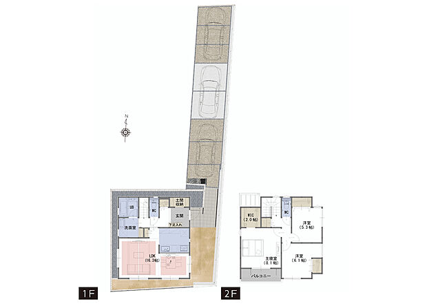 【3LDK】■木肌の美しいあらわし梁がワンランク上の生活を演出
■雨具やベビーカーなどの収納に便利な土間収納
■家事がはかどる食器洗い乾燥機付き
