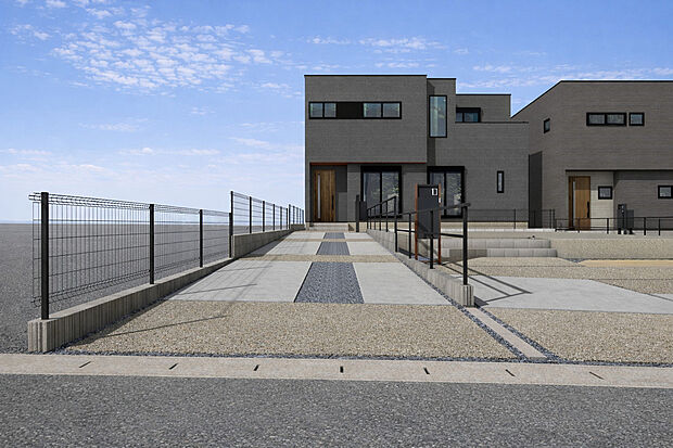 【D号棟　】現地外観パース　駐車3台可！