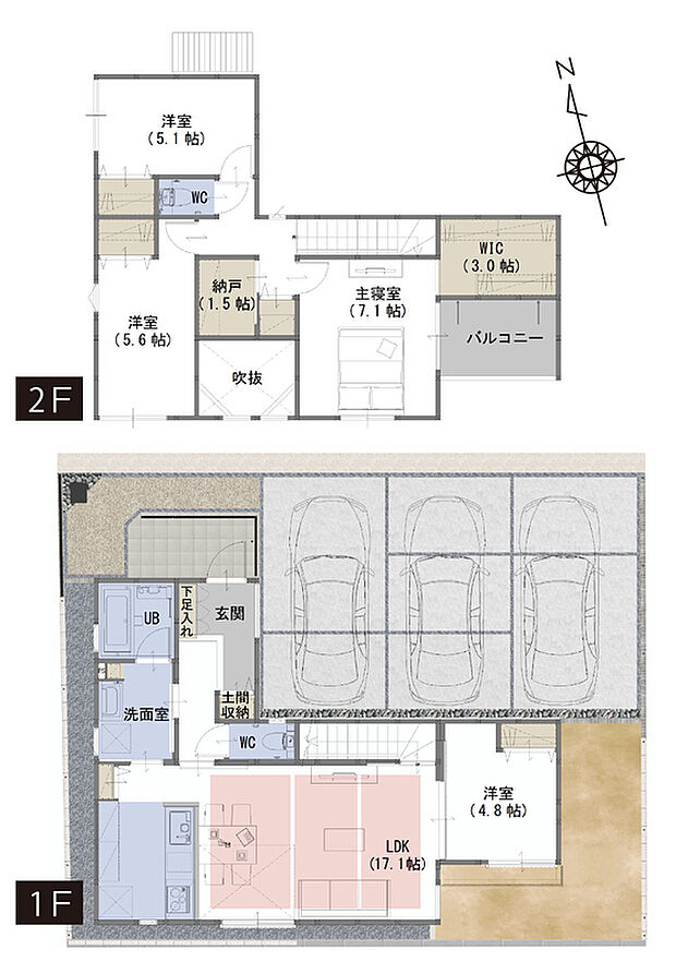 【4LDK+S】※土地面積は、セットバック部分0.29 m2を含みます。