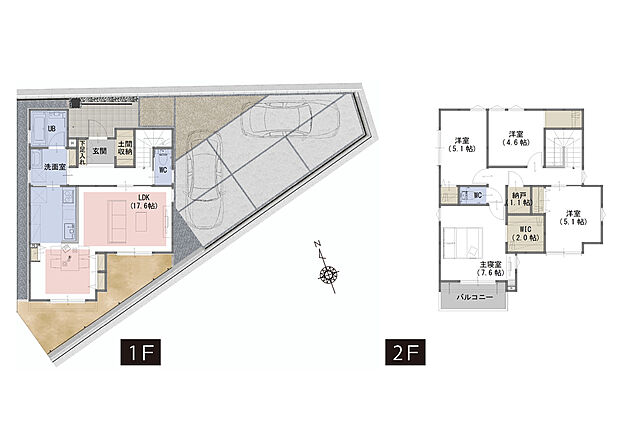 【4LDK+S】■ガス温水式床暖房がリビングをムラなくあたたかく
■浴室乾燥・暖房機付き
■ウォークインクローゼットのある洋室は大型の荷物もスッキリ。