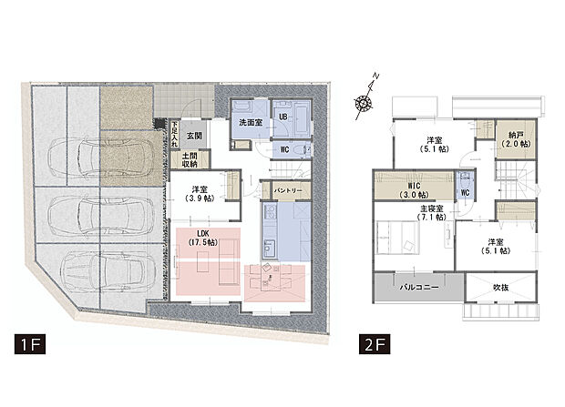 【4LDK+S】■ガス温水式床暖房がリビングをムラなくあたたかく
■パントリー有！食品や飲料はもちろん、日用品のストックに便利
■掃除道具やレジャー用品等の収納に便利な納戸