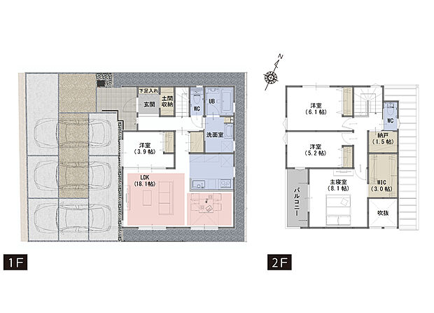 【4LDK+S】■南向きのリビングには心地いい日差しが差し込みます
■かざすと水が出るタッチレス水栓
■3.0帖の広々WICがあるので洋服の収納もバッチリ！