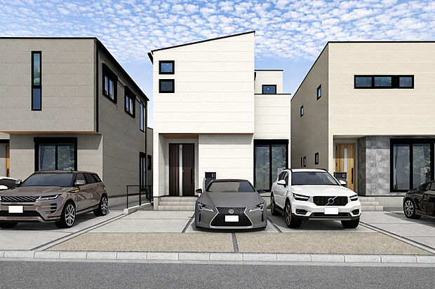 【外観パース　C号棟】お気軽にアールプランナー不動産名古屋西営業所【0120-401-500】までお問い合わせください。
